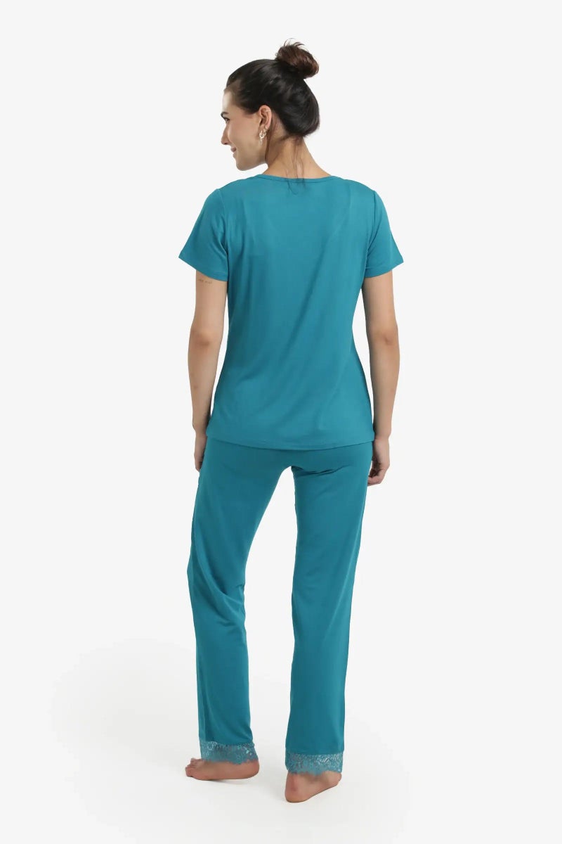 Carina Pyjama Set with Lace Edges - Image 3